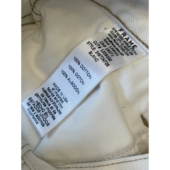Frame Denim x Ilona Hamer High Straight Leg Jeans Women Size 26 Blanc Ivory NWT - Picture 8 of 8